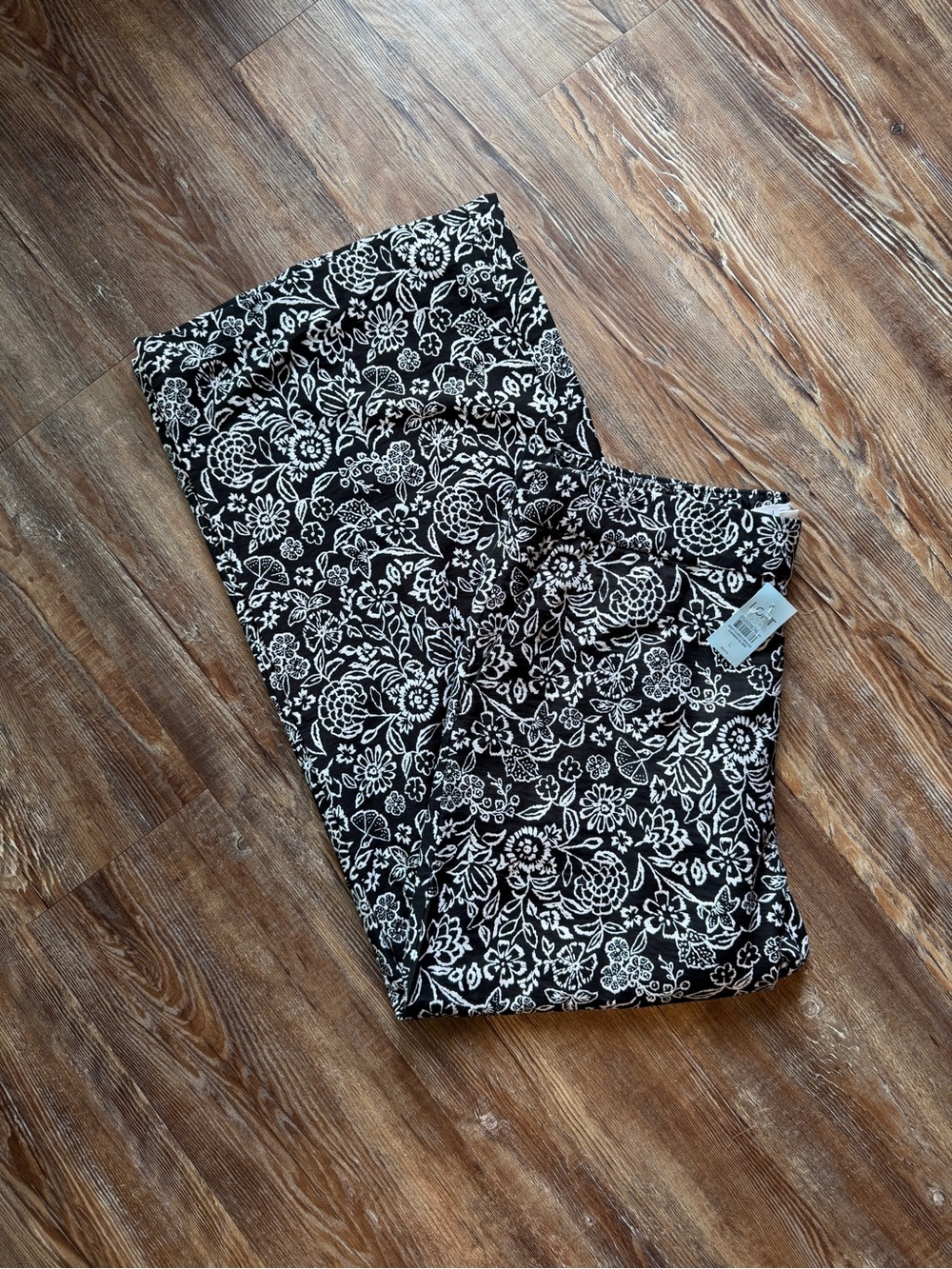 LOFT Black Leggings with White Floral Print - Kids